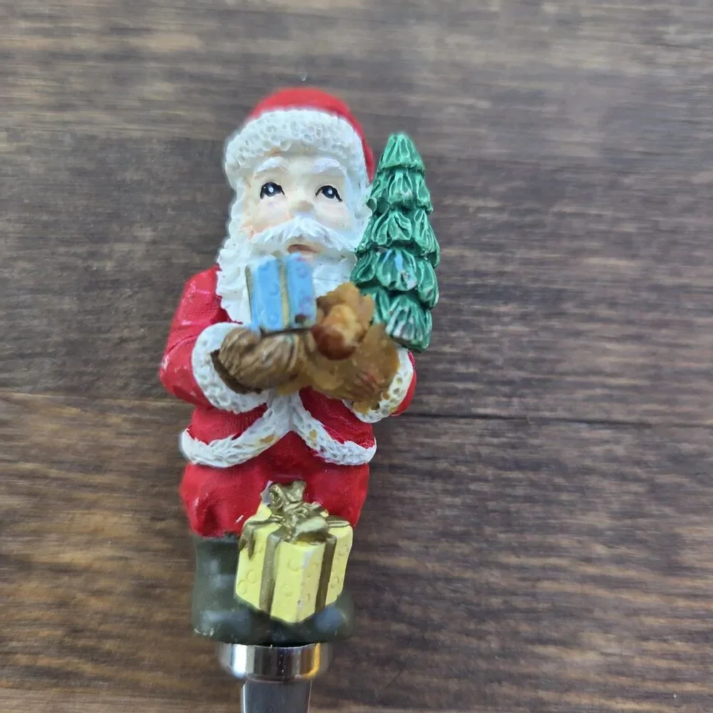 Vintage Santa Cheese & Condiment Fork Set of 4 Christmas Appetizer Picks
